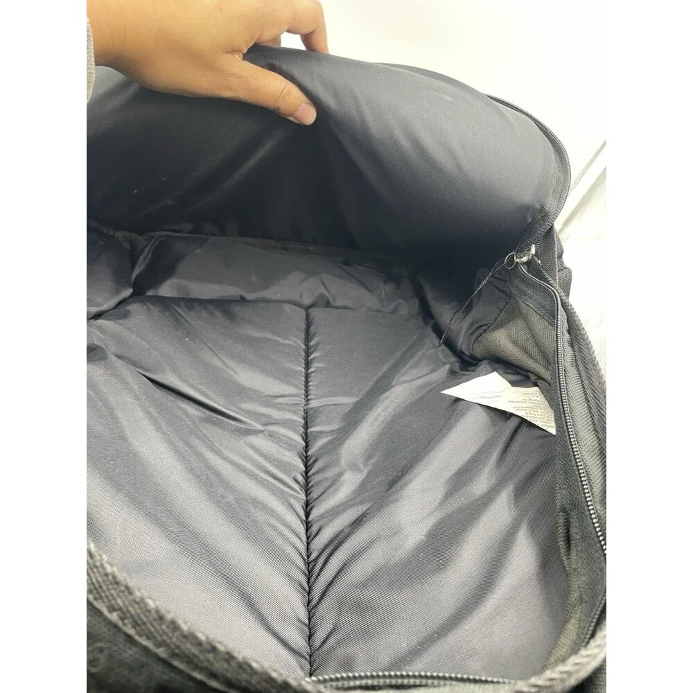 Vintage 90s LL Bean Campus Computer Backpack Black Canvas Heavy Duty School Bag